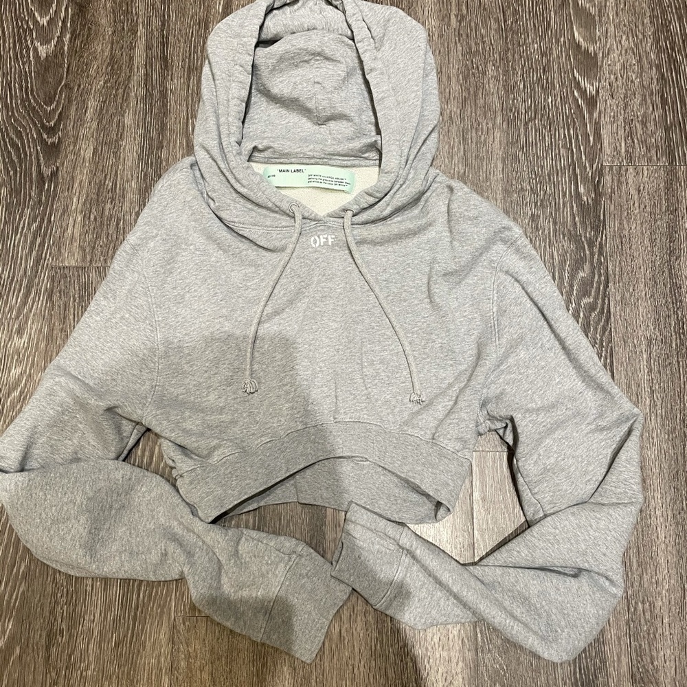 Off-White Cropped Hoodie